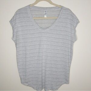 Athleta Cloudlight Stratus Scoop V Neck Striped Tee